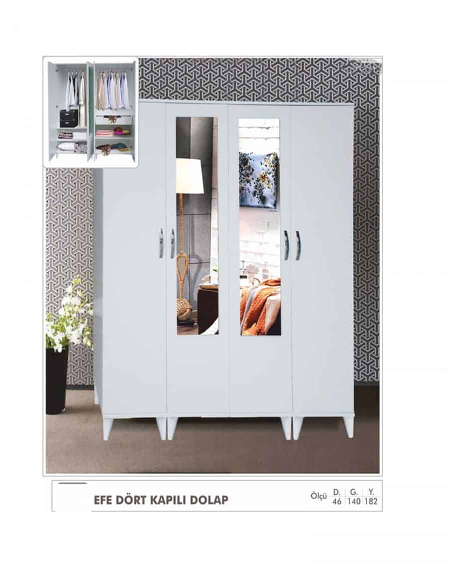 Efe 4 Kapılı Tek Gardolabı