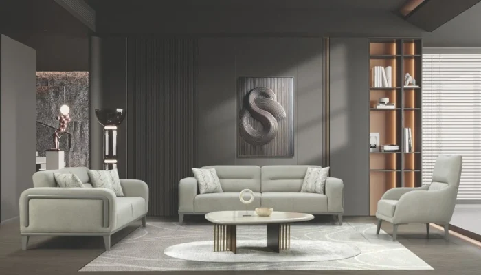 Donat koltuk takımı gri fonlu lüks salon takımı ve modern koltuk takımı