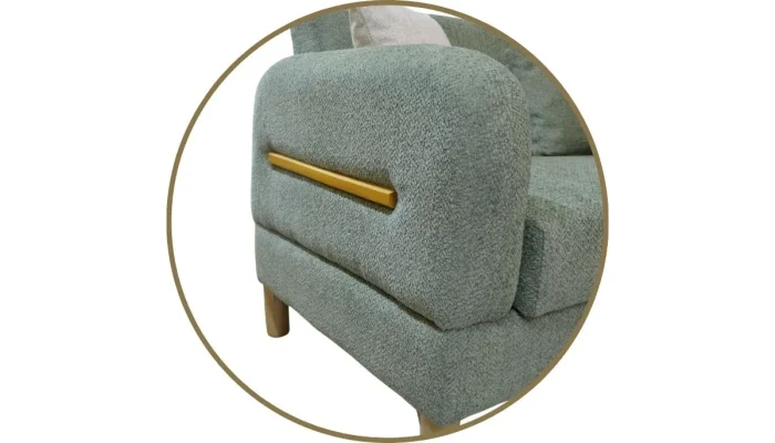 Elif Oturma Grubu Ahşap kol detaylı yataklı kanepe pufyy kumaş Fırat Mobilya elden taksit.