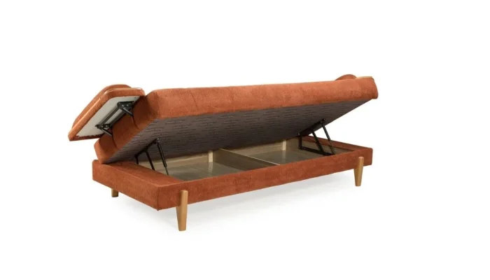 Pars koltuk takımının geniş depolama alanı sunan sandık kısmı ve dayanıklı çelik makas sistemi.